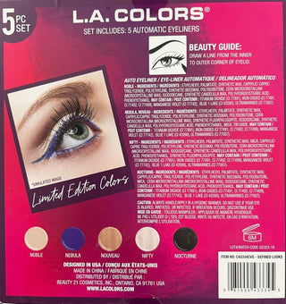 L.A. Colors All Is Bright 5 Pcs Defined Looks Automatic Eyeliner Set