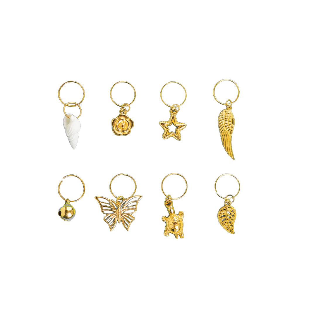 J Babe 8 Pcs Hair Rings - Gold