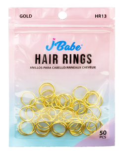 J Babe 50 Pcs Hair Rings - Gold