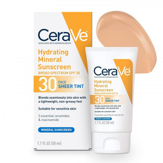 Cerave Hydrating Mineral Sunscreen Spf 30 Face Sheer Tint - 50ml