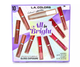 L.A Colors All Is Bright 10 Pcs Lip Gloss & Lip Plumper Set