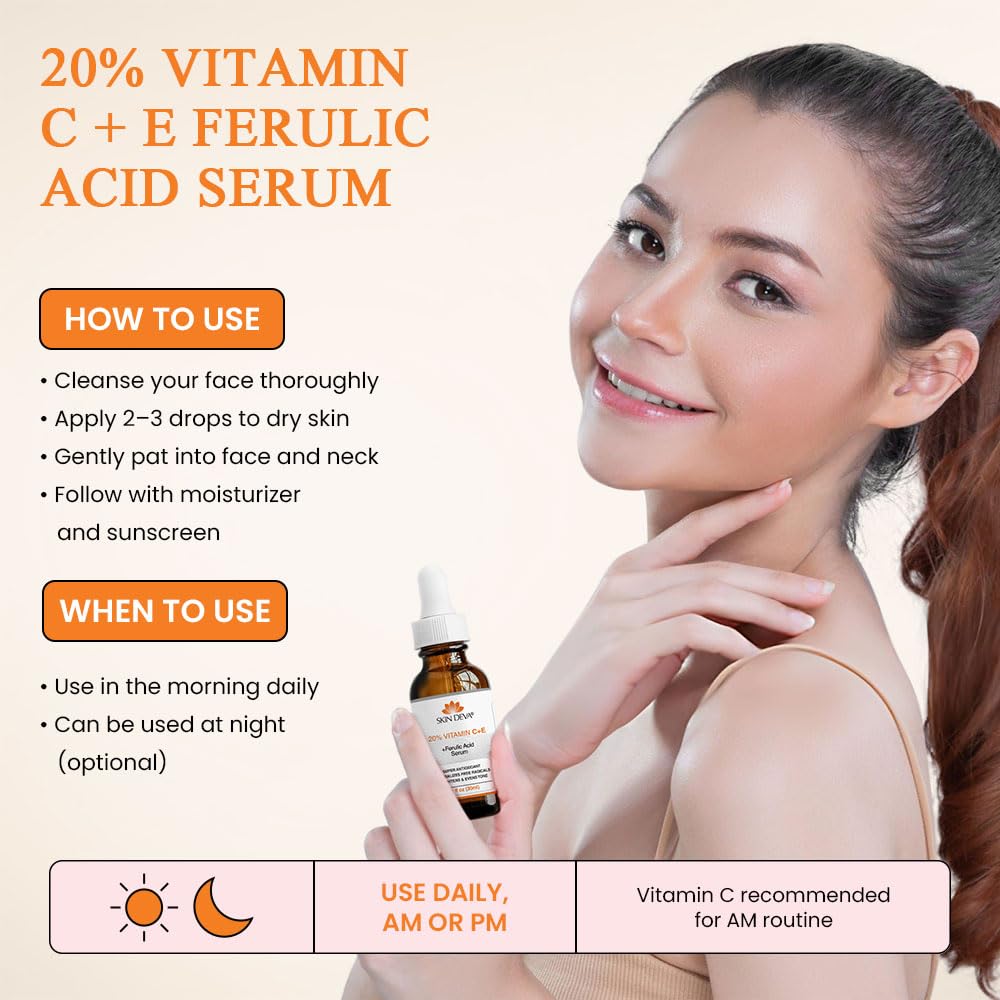 Skin Deva 20% Vitamin C + E + Ferulic Acid Serum 30ml