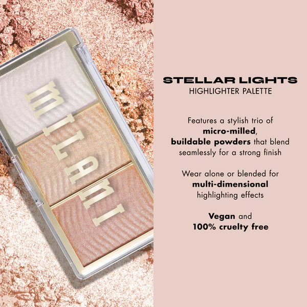 Milani Stellar Lights Highlighter Palette 12g- Rose Glow