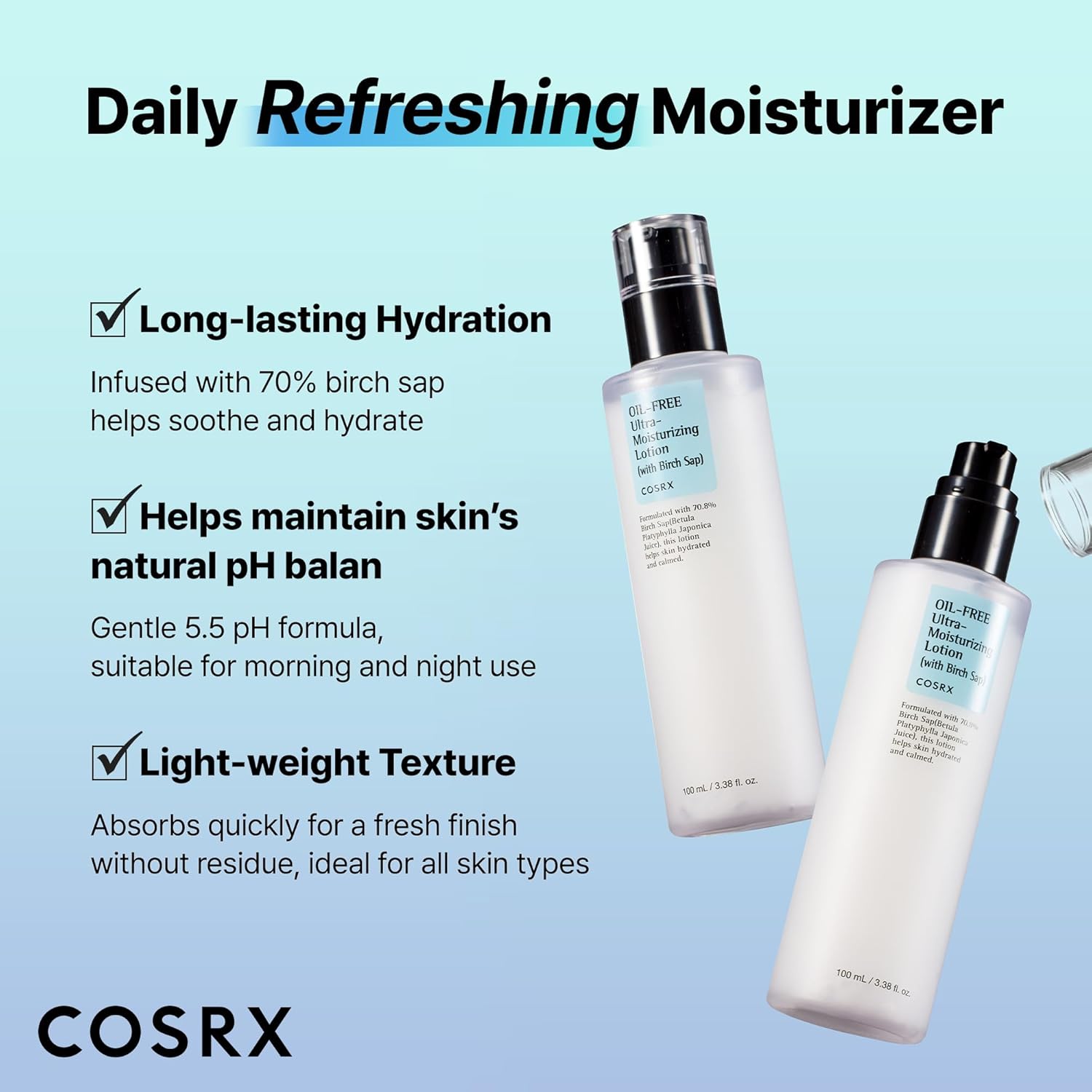 Cosrx Oil-Free Ultra-Moisturizing Lotion with Birch Sap