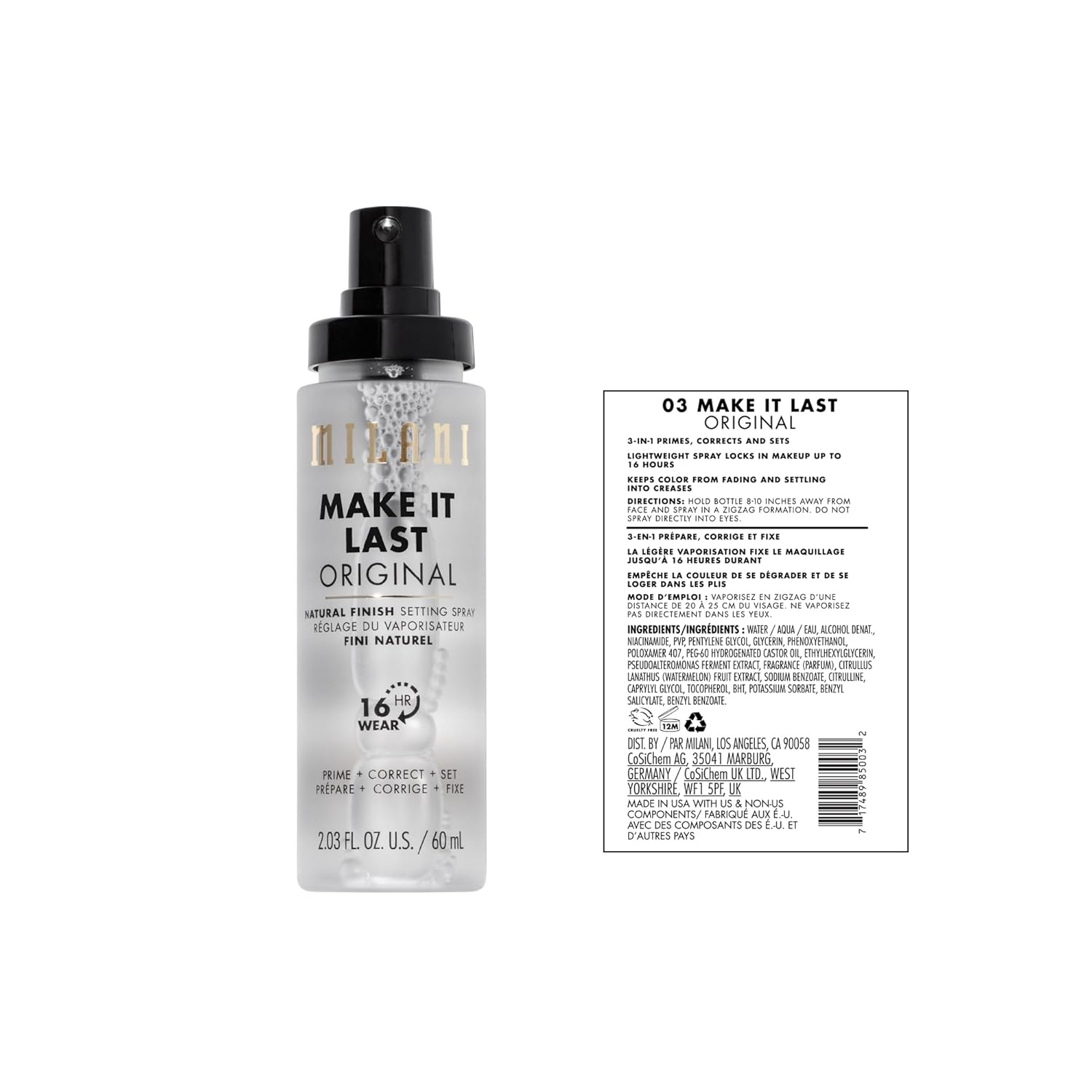 Milani 24HR Make It Last Original - Natural  Finish Setting Spray