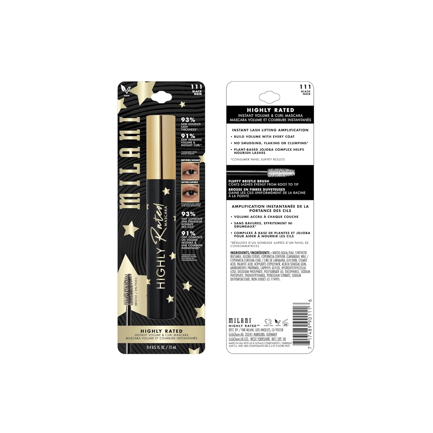 Milani Highly Rated Instant Volume & Curl Mascara - 111