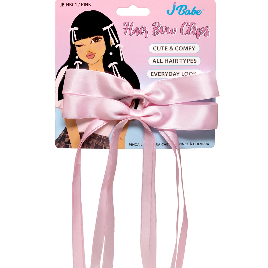 J Babe Hair Bow Clips - Pink