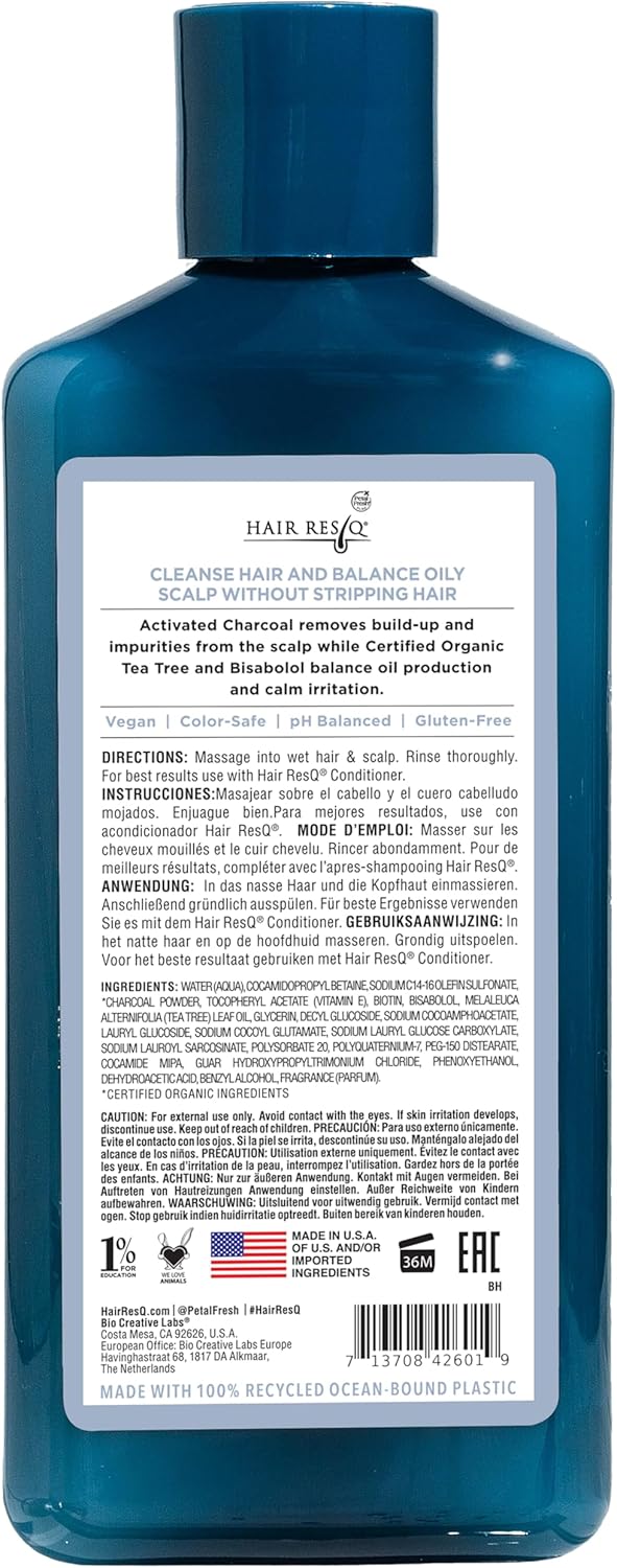 Petal Fresh Pure Hair Resq Scalp Care With Activated Charcoal Clarifying Shampoo - 355ml