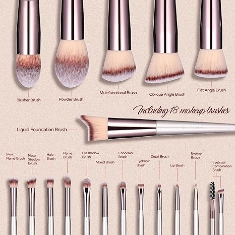 Bs-Mall 18 Pcs Professional Makeup Brushes