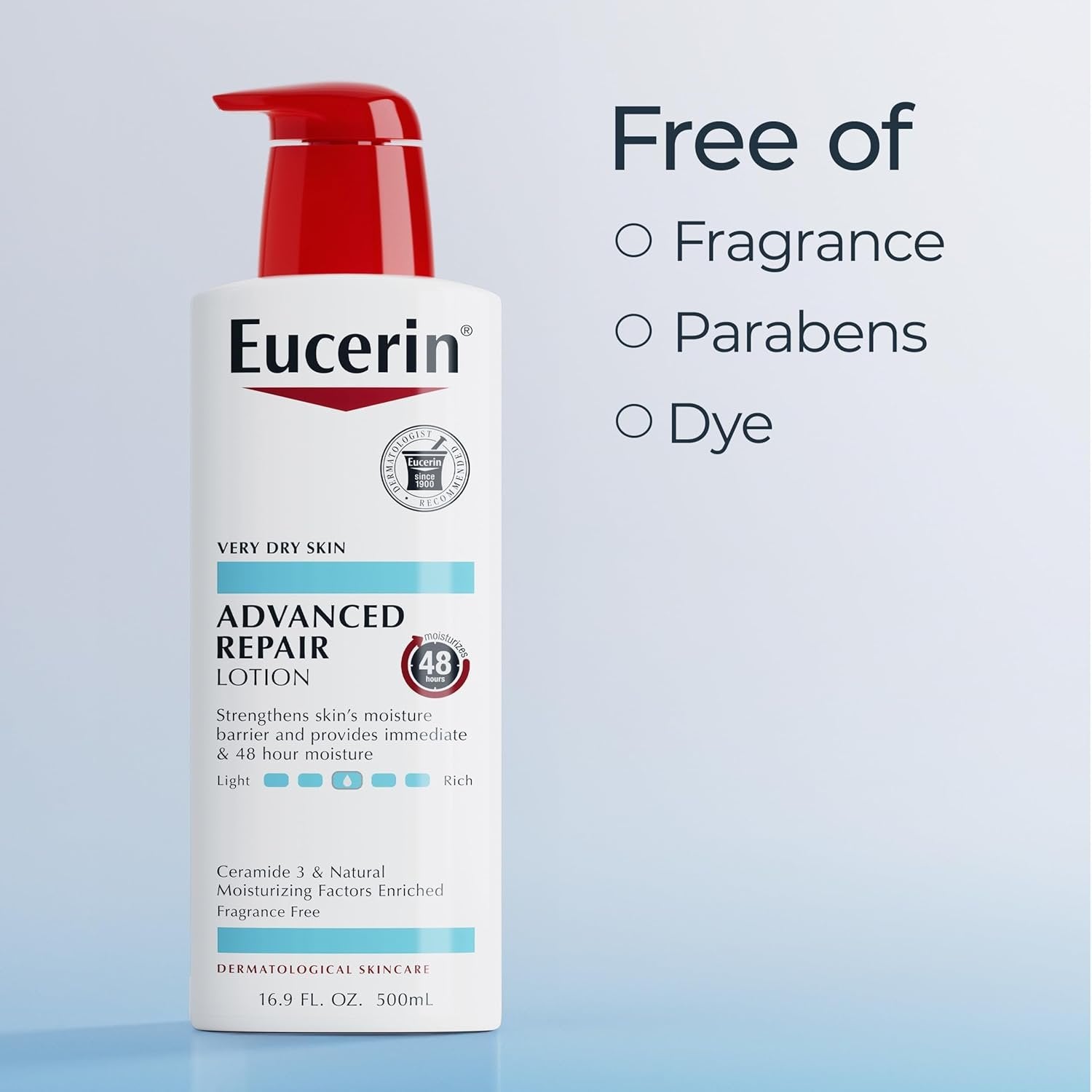 Eucerin Fragrance Free Advanced Repair Lotion - 500ml