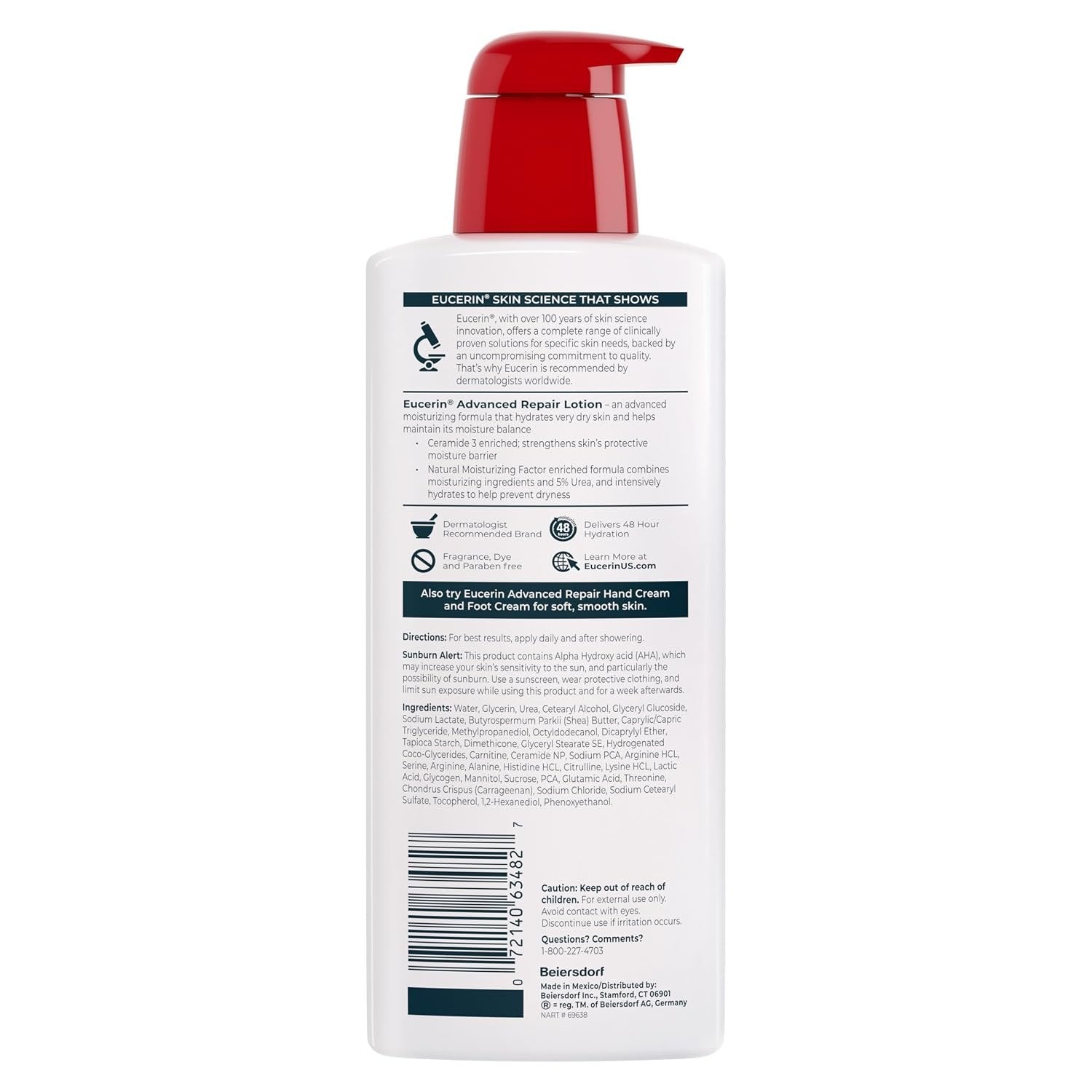 Eucerin Fragrance Free Advanced Repair Lotion - 500ml