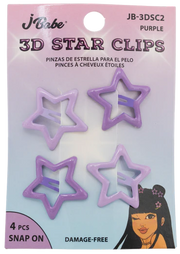 J Babe 3D Star Clips - Purple