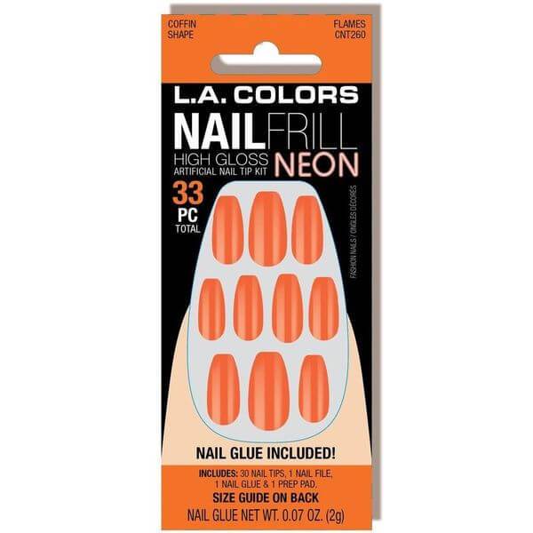 L.A. Colors Nail Frill High Gloss Neon Artificial Nail Tips