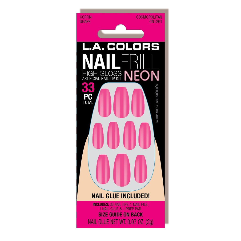 L.A. Colors Nail Frill High Gloss Neon Artificial Nail Tips