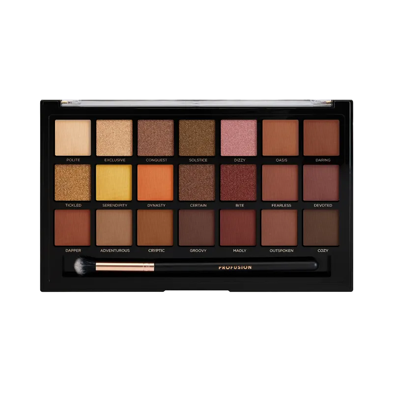 Profusion Cosmetics Siennas 21 Shade Eyeshadow Palette & Dual Ended Brush (39g)