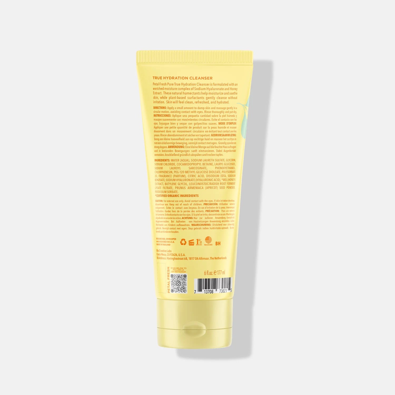 Petal Fresh Pure True Hydration Hyaluronic Acid Honey Extract Cleanser - 177ml