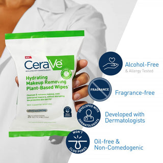 Cerave Hydrating Makeup Removing Plant Based Wipes