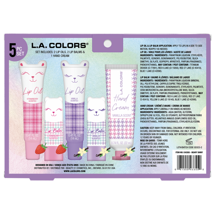 L.A. Colors All Is Bright 5 pcs Beary Shiny Moisturizer Set