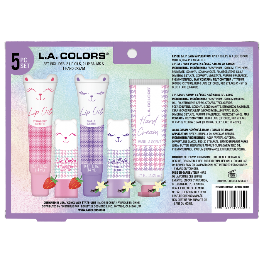 L.A. Colors All Is Bright 5 pcs Beary Shiny Moisturizer Set