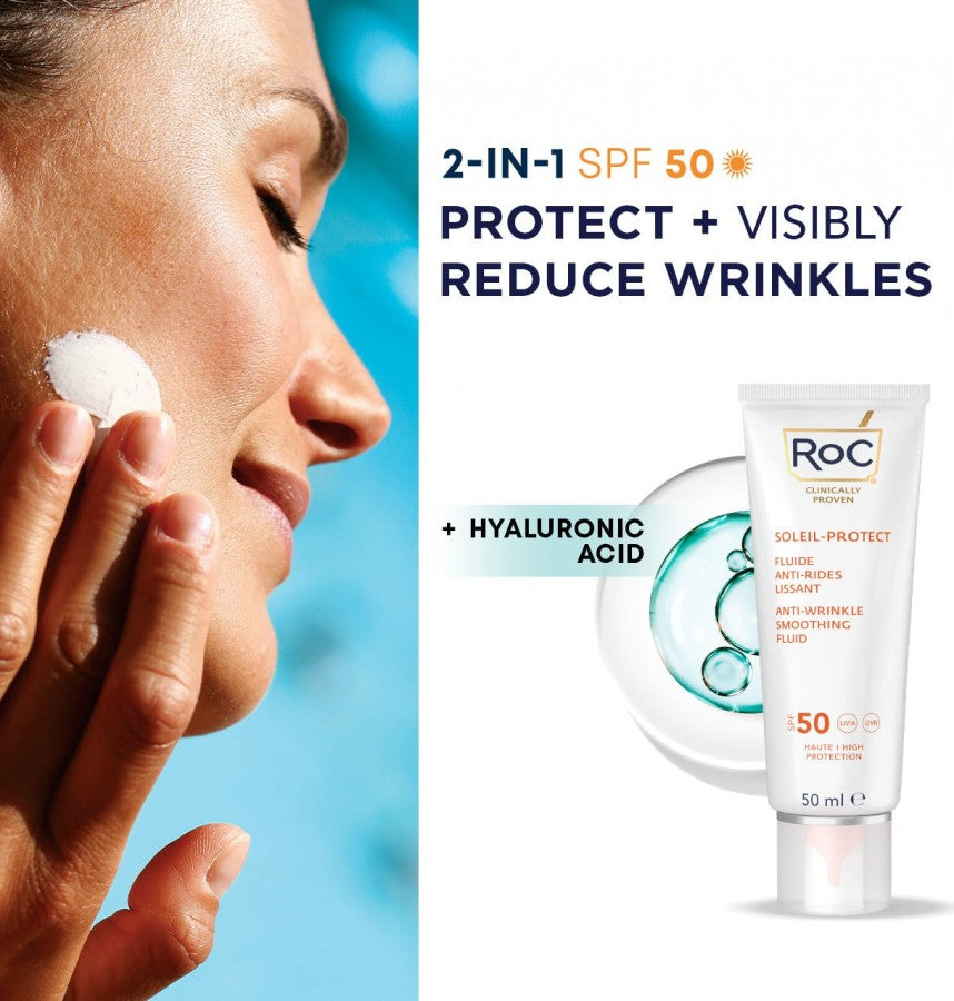 Roc Soleil-Protect Anti-Wrinkle Smoothing Fluid Spf 50 (50ml)