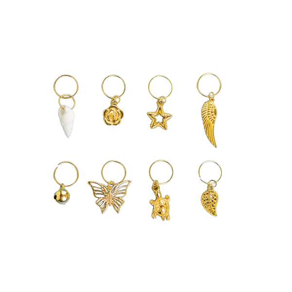 J Babe 8 Pcs Hair Rings - Silver