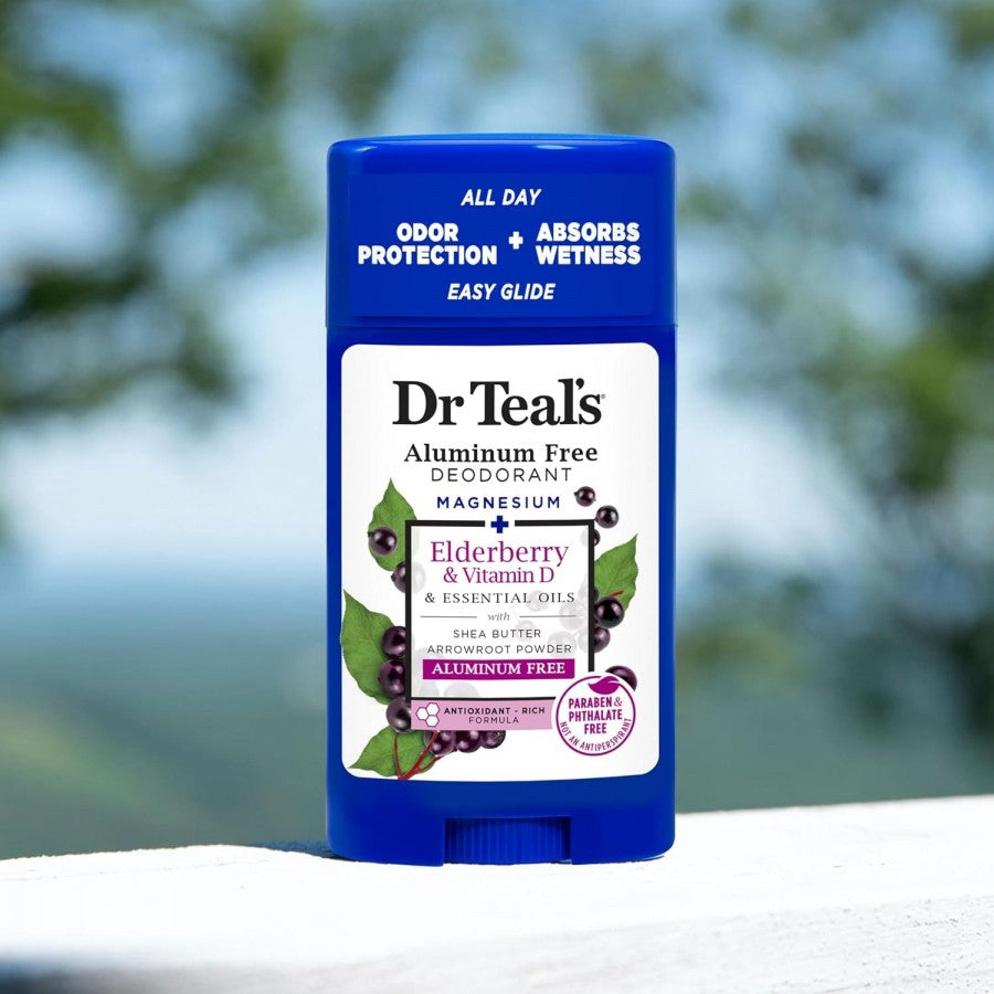 Dr Teals Aluminum Free Deodorant Elderberry & Vitamin D 75g