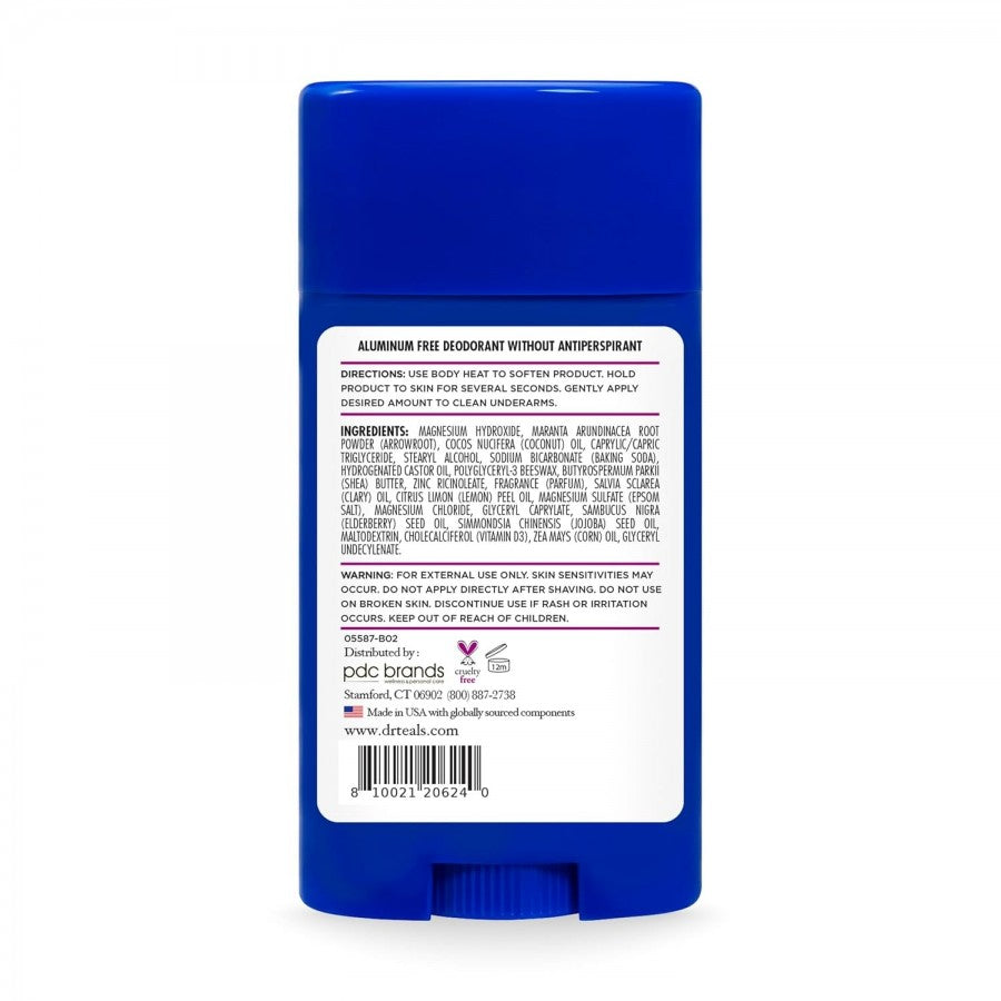 Dr Teals Aluminum Free Deodorant Elderberry & Vitamin D 75g