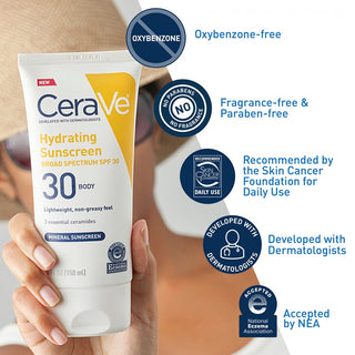 Cerave Hydrating Mineral Sunscreen Body Lotion Spf 30 - 150ml