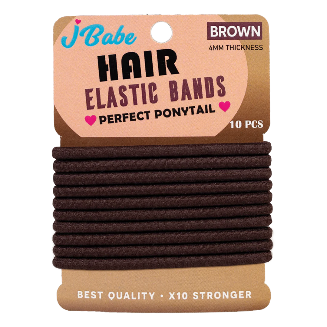 J Babe 15 Pcs Elastic Hair Bands - Dark Coffee