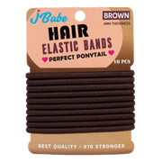 J Babe 15 Pcs Elastic Hair Bands - Dark Coffee