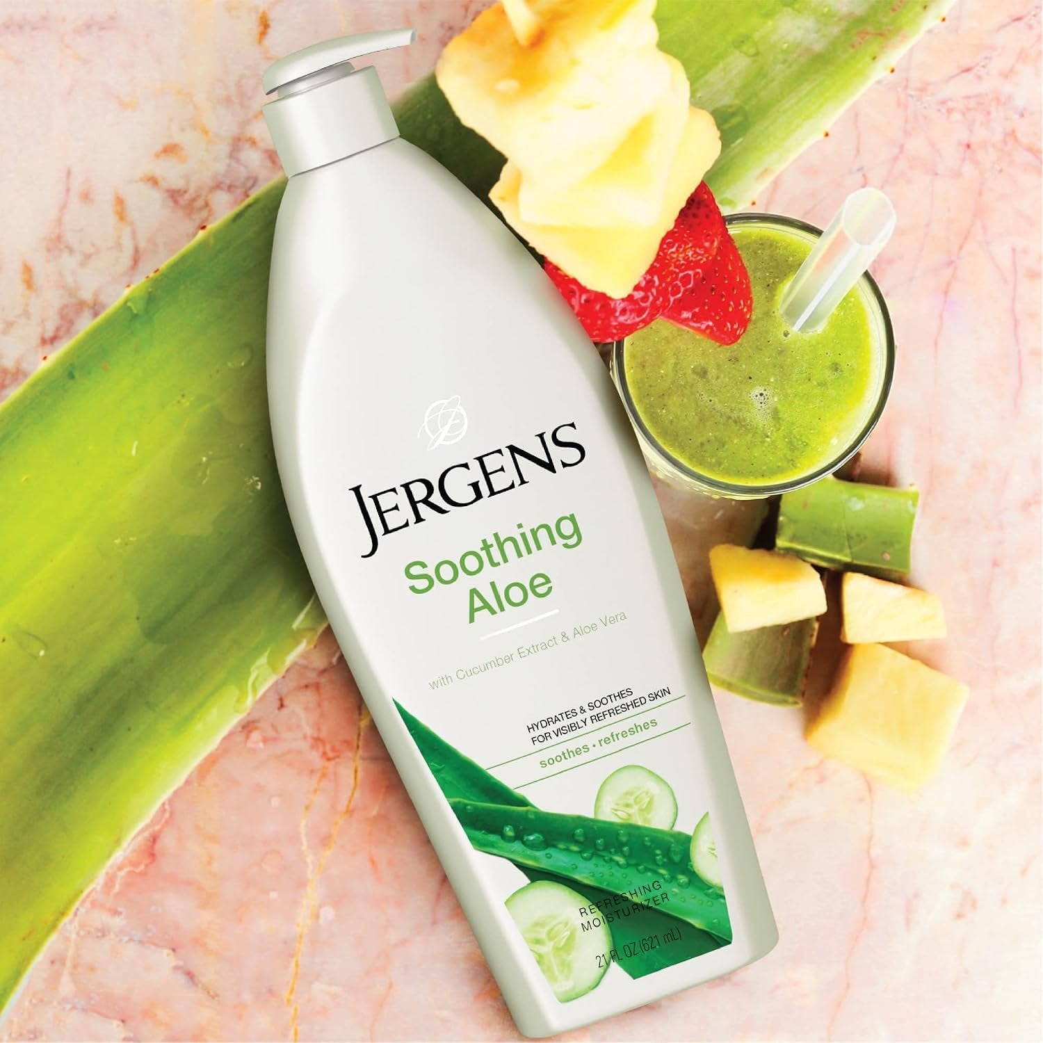 Jergens Soothing Aloe Hydrates & Soothes Refreshed Skin Moisturizer - 621ml