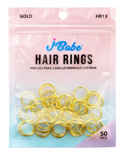 J Babe 50 Pcs Hair Rings - Gold