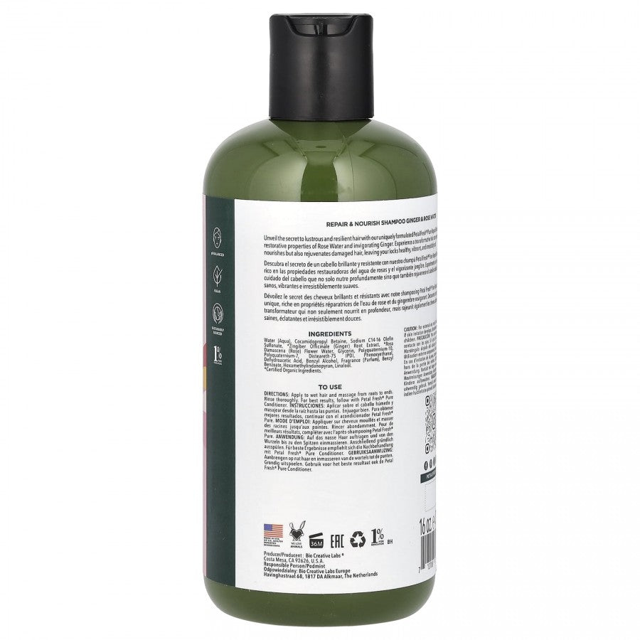 Petal Fresh Pure Repair & Nourish Ginger & Rose Water Shampoo - 475ml