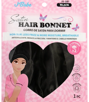 Jbabe Satin Hair Bonnet - Black