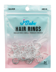 J Babe 50 Pcs Hair Rings - Silver