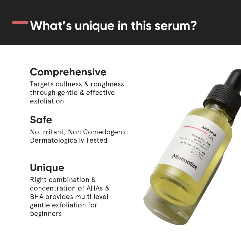 Minimalist AHA BHA 10% Face Exfoliator 30 ml3.webp